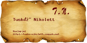Tuskó Nikolett névjegykártya