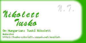 nikolett tusko business card