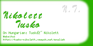 nikolett tusko business card